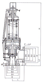 A48型高溫高壓全啟式安全閥結構圖 A48型高溫高壓全啟式安全閥結構圖