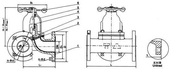 G49J(襯膠)三通隔膜閥 G49J(襯膠)三通隔膜閥